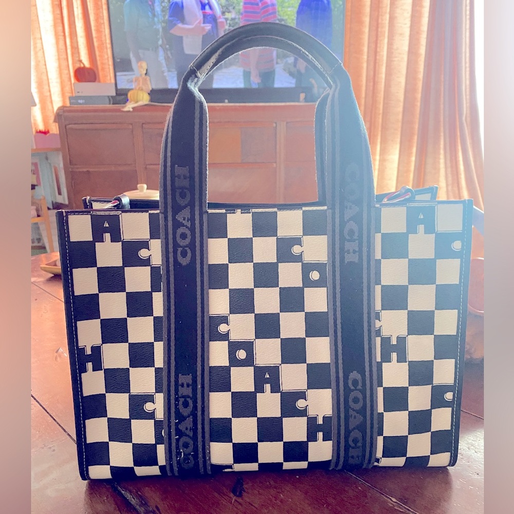 Coach smith checkered tote